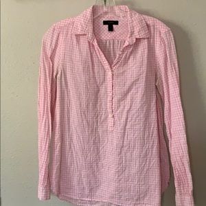 J Crew seersucker gingham popover